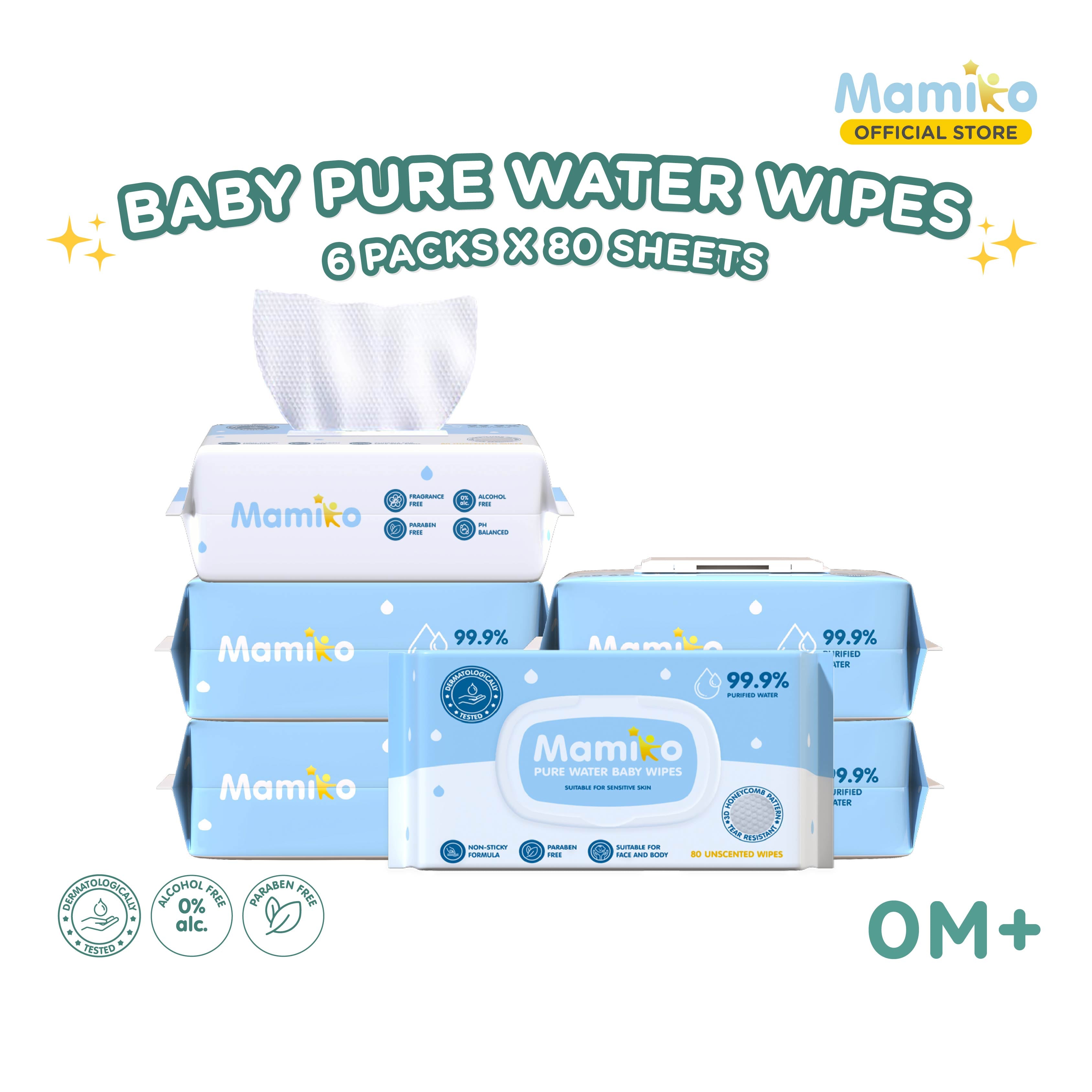 Mamiko Pure Water Baby Wipes (80s)