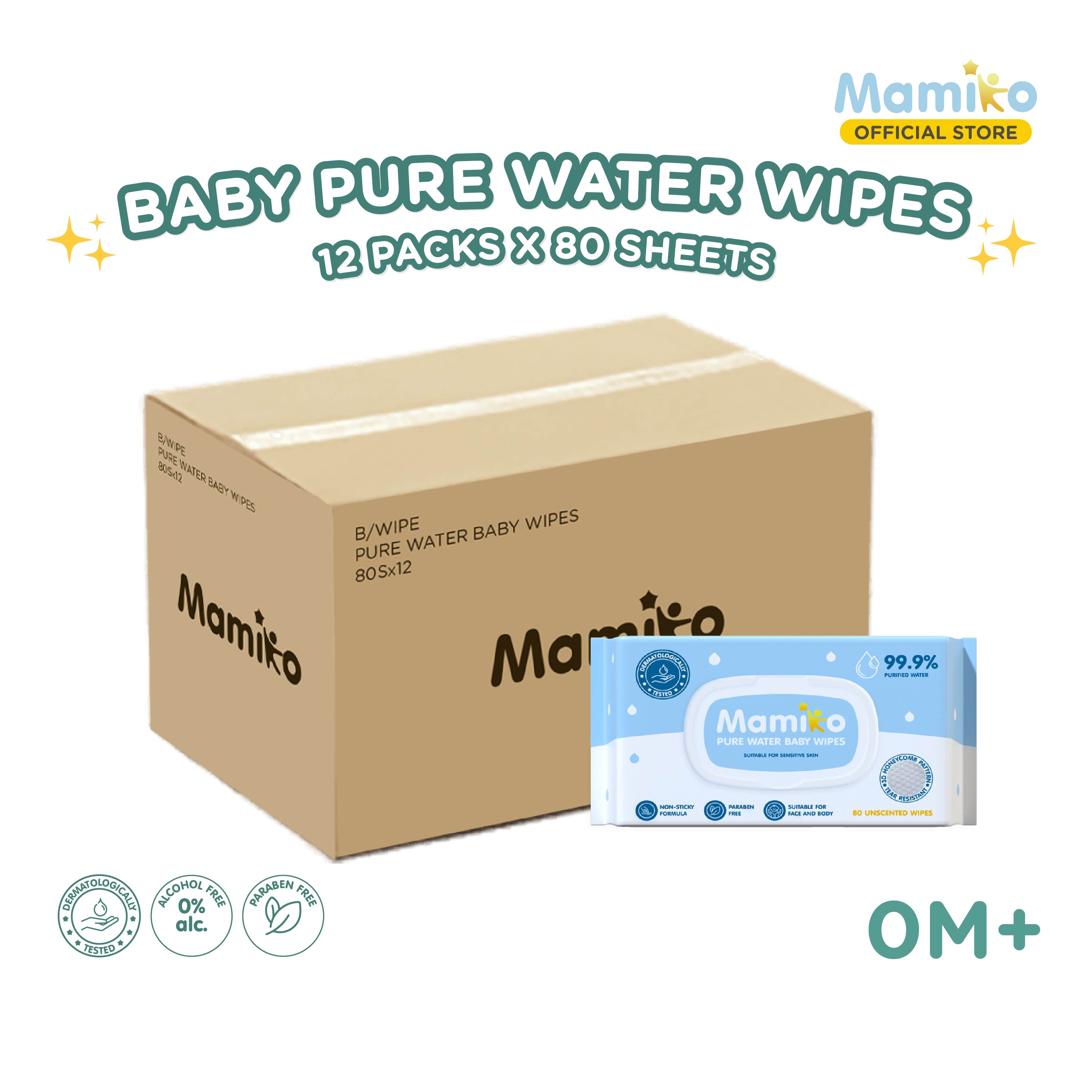 Mamiko Pure Water Baby Wipes (80s)
