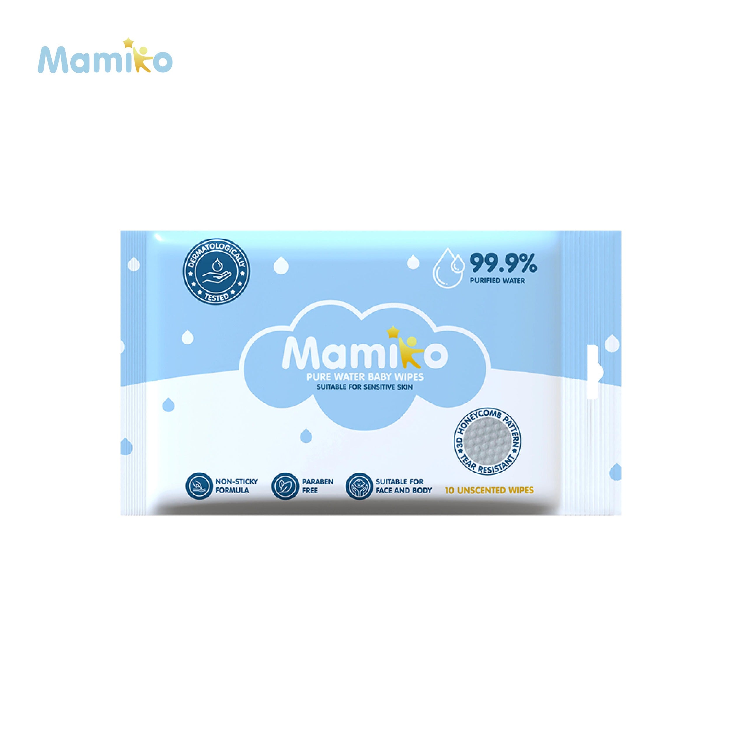 Mamiko Pure Water Baby Wipes (10s)