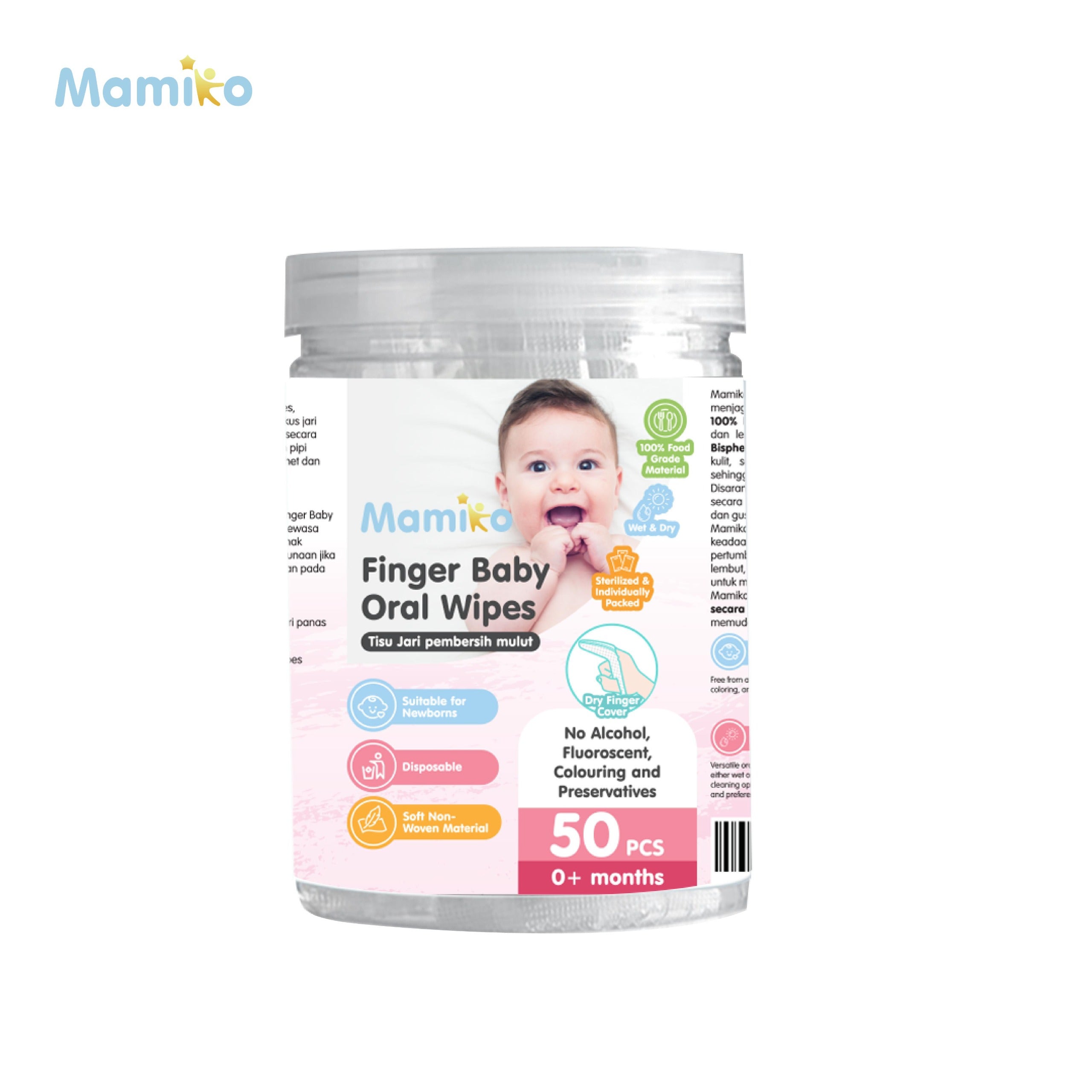 Mamiko Baby Finger Baby Wipes (50 Pcs)