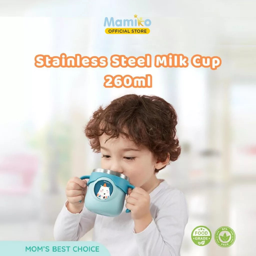 Mamiko Stainless Steel Milk Cup 260ml