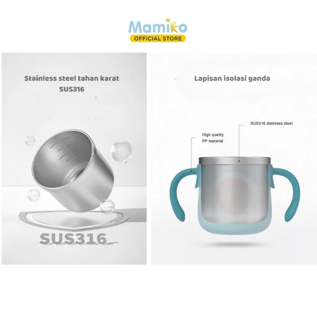 Mamiko Stainless Steel Milk Cup 260ml