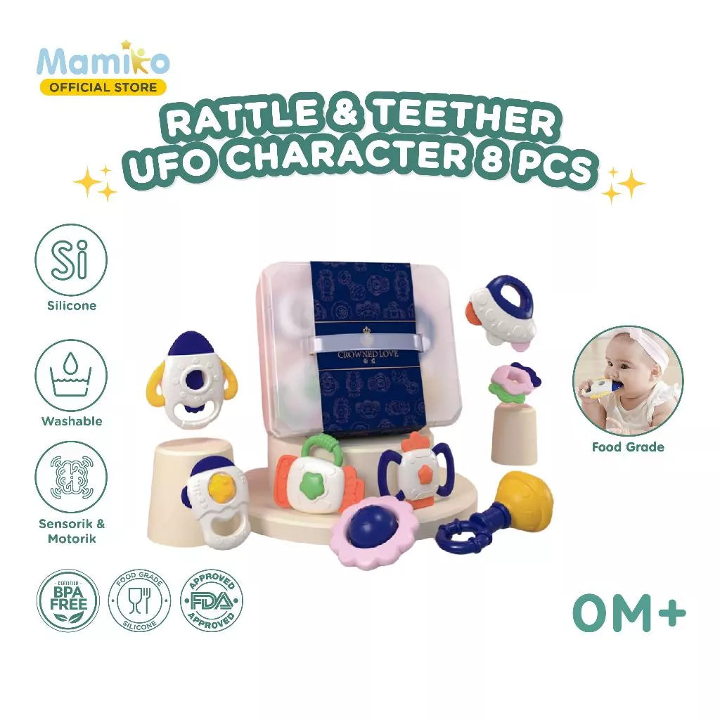 CL - Bite Rubber Rattle (8pcs) - Planet