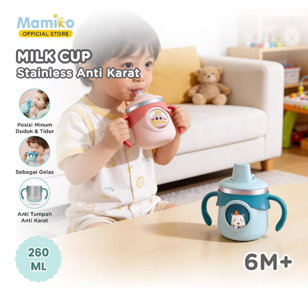 Mamiko Stainless Steel Milk Cup 260ml